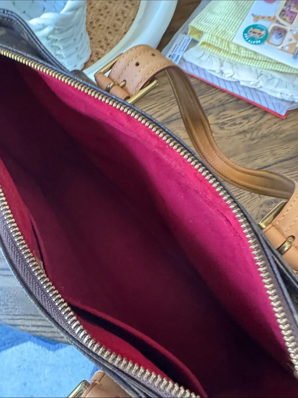 Louis Vuitton Brown Monogram Canvas Satchel with Vachetta Leather Handles